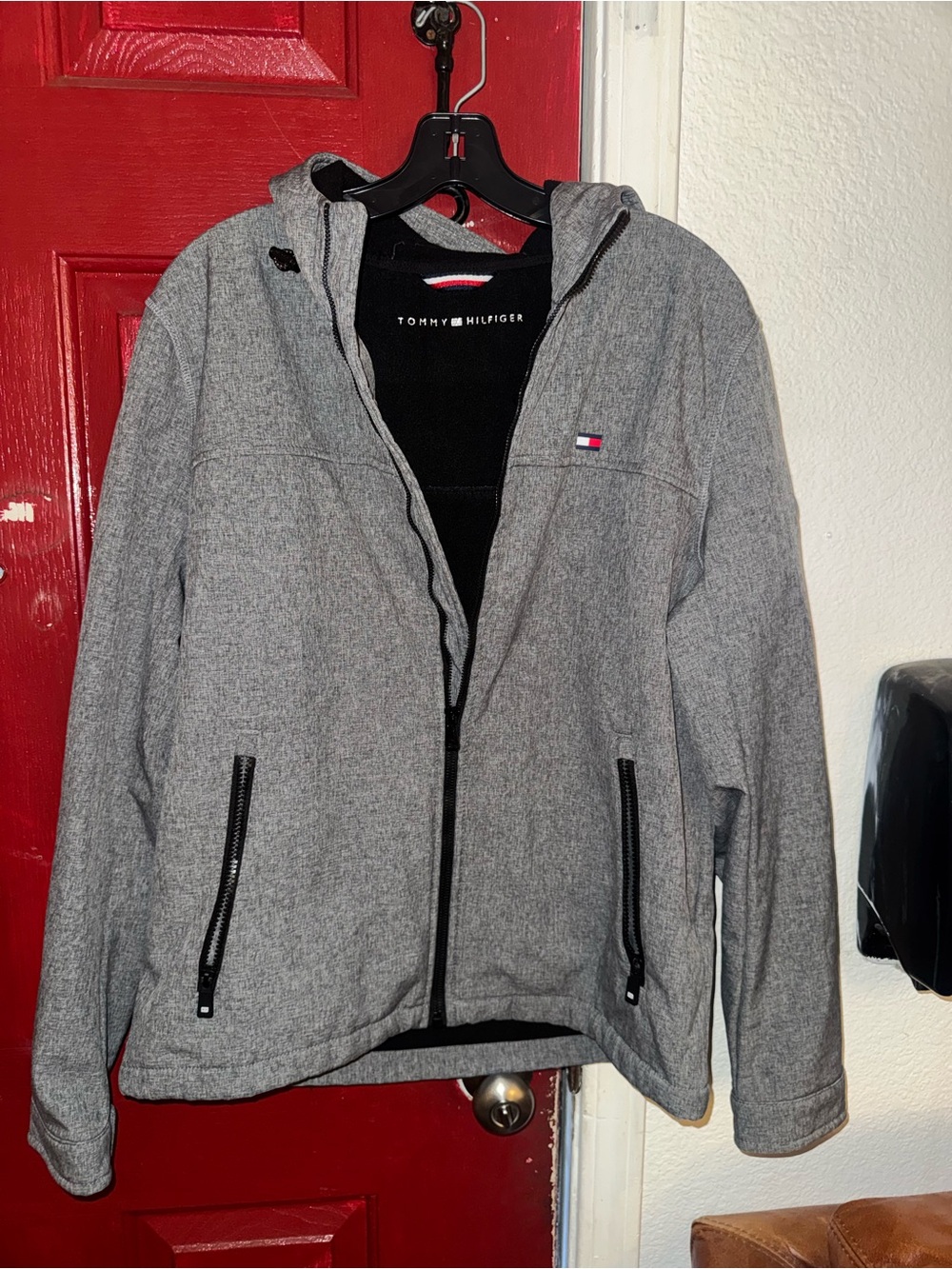 Tommy Hilfiger Gray Lightweight Hooded Shirt Jacket